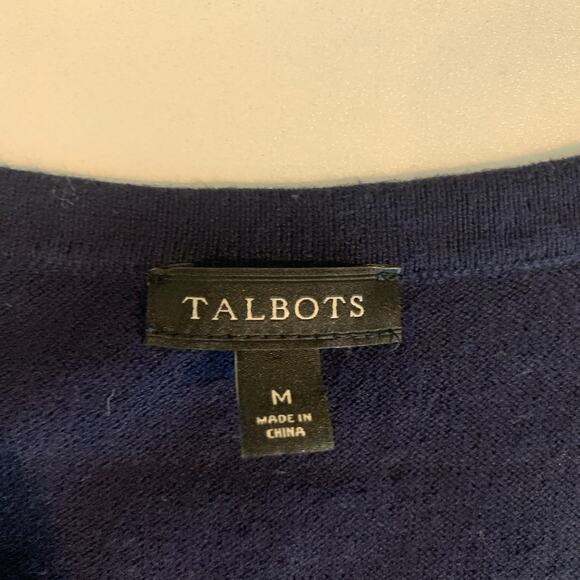 Talbots Tank Top Womes M Medium Navy Blue Cashmere Blend Sleeveless Knitted - Picture 8 of 12